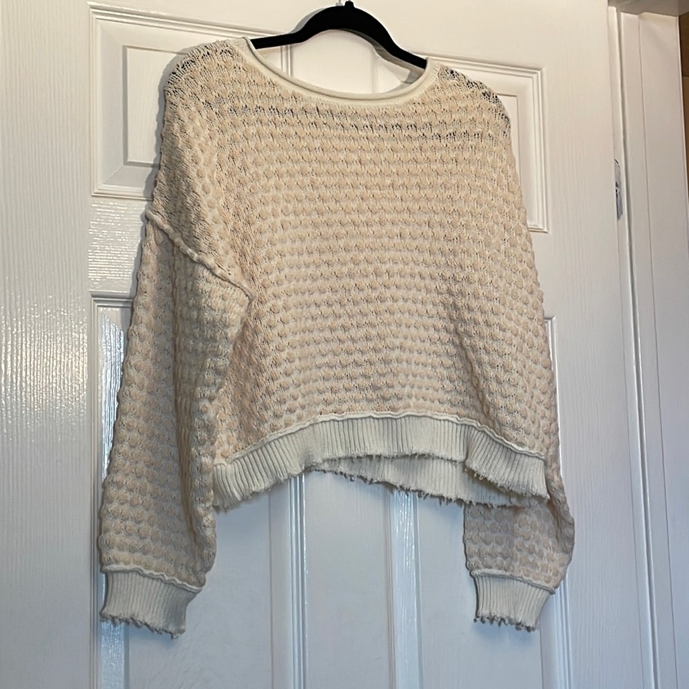 Peach cream cropped sweater